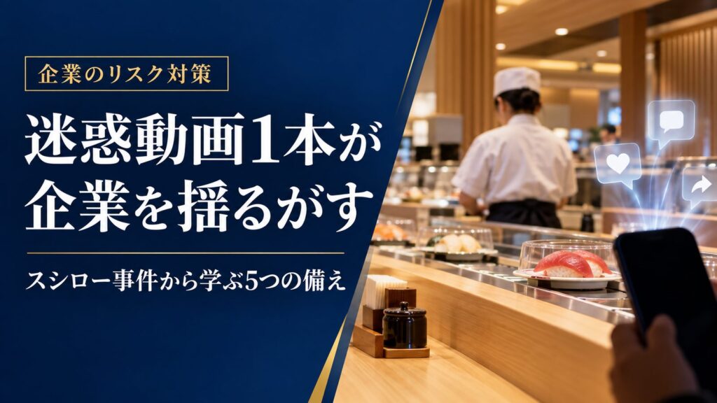 企業のリスク対策 迷惑動画1本が企業を揺るがす スシロー事件から学ぶ5つの備え